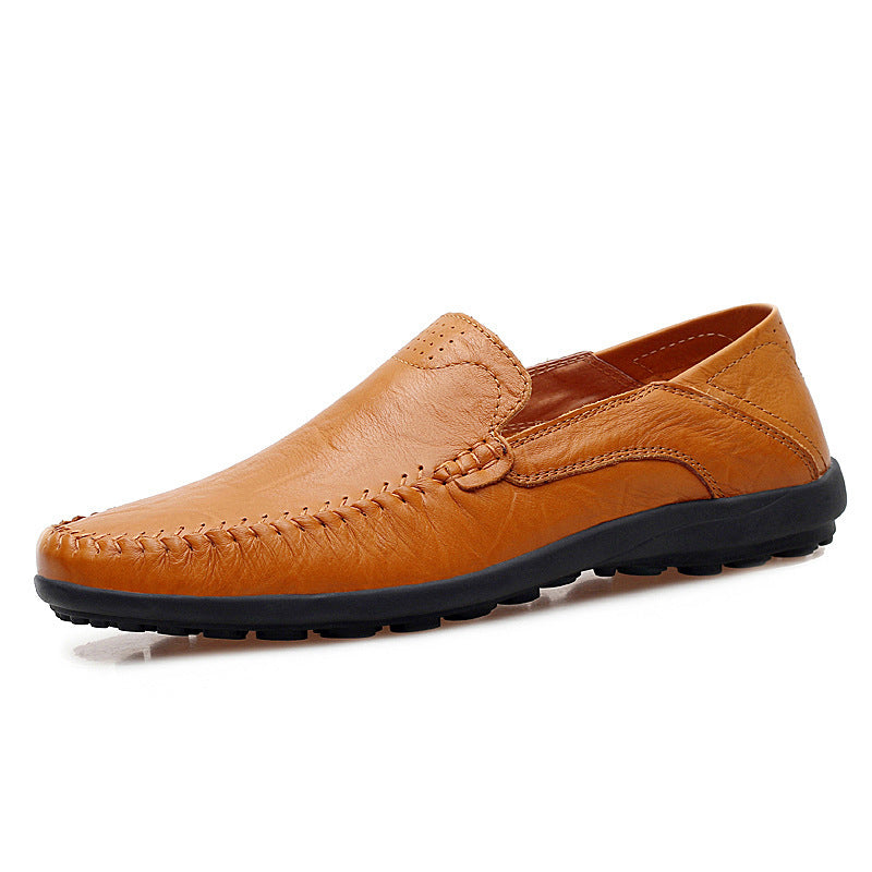 2022 New Microfiber Leather Men's Business Casual Leather Shoes Korean Version Soft Bottom Fashion Trend Driving Shoes Men's Shoes