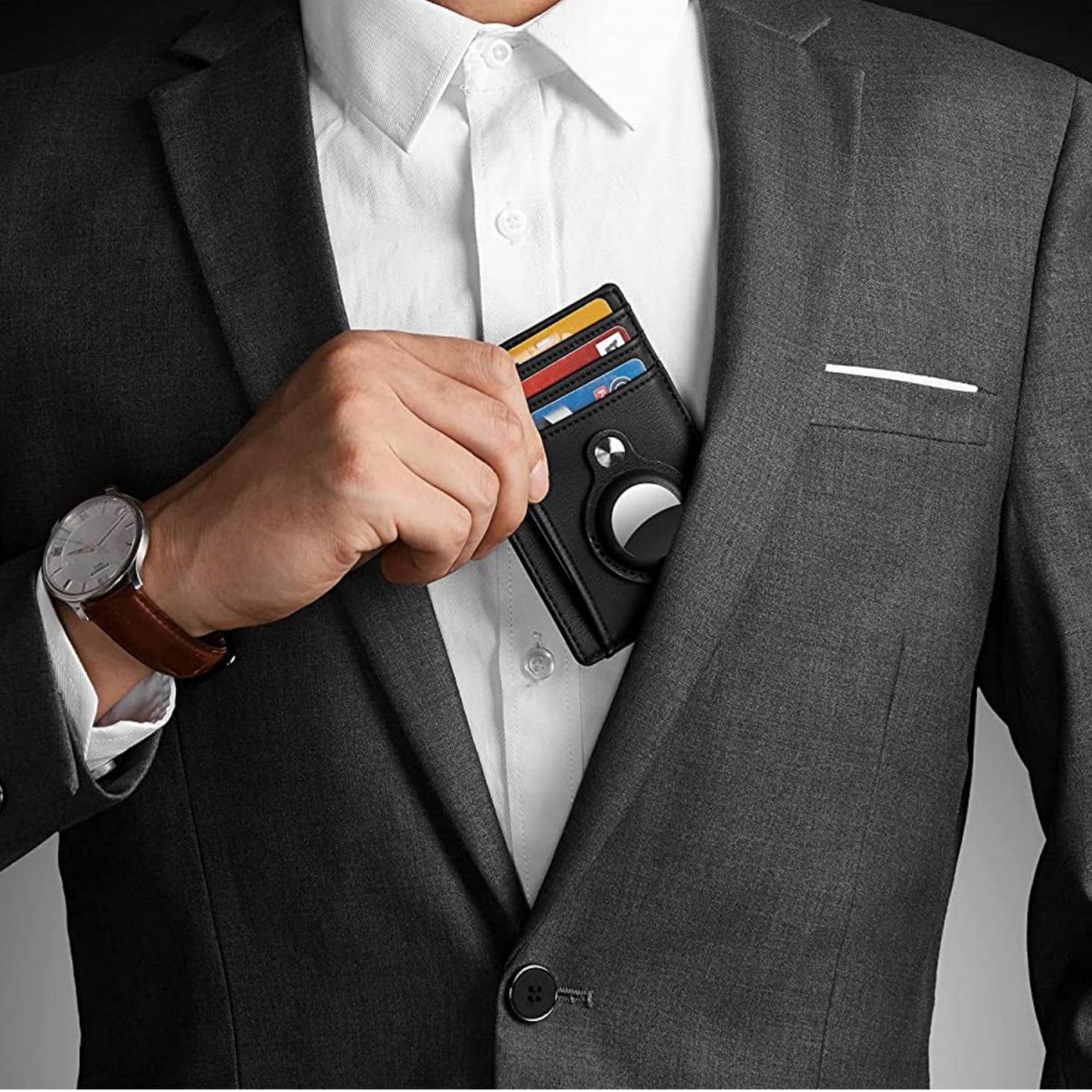 Slim Minimalist Front Pocket Wallet with Built-in Case Holder