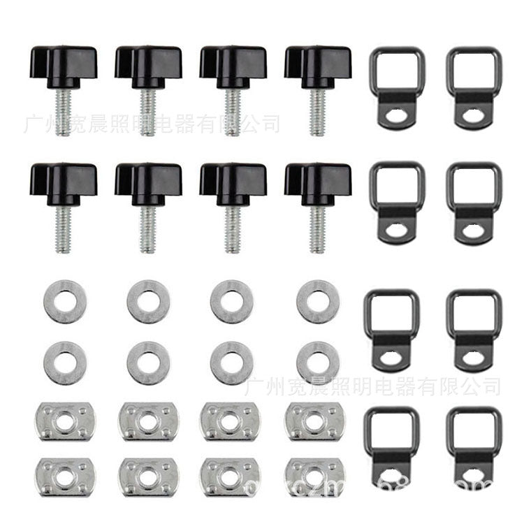 Suitable for JEEP Wrangler roof quick-release screw 4-door version screw 8-piece set of accessories car top cover pull ring buckle
