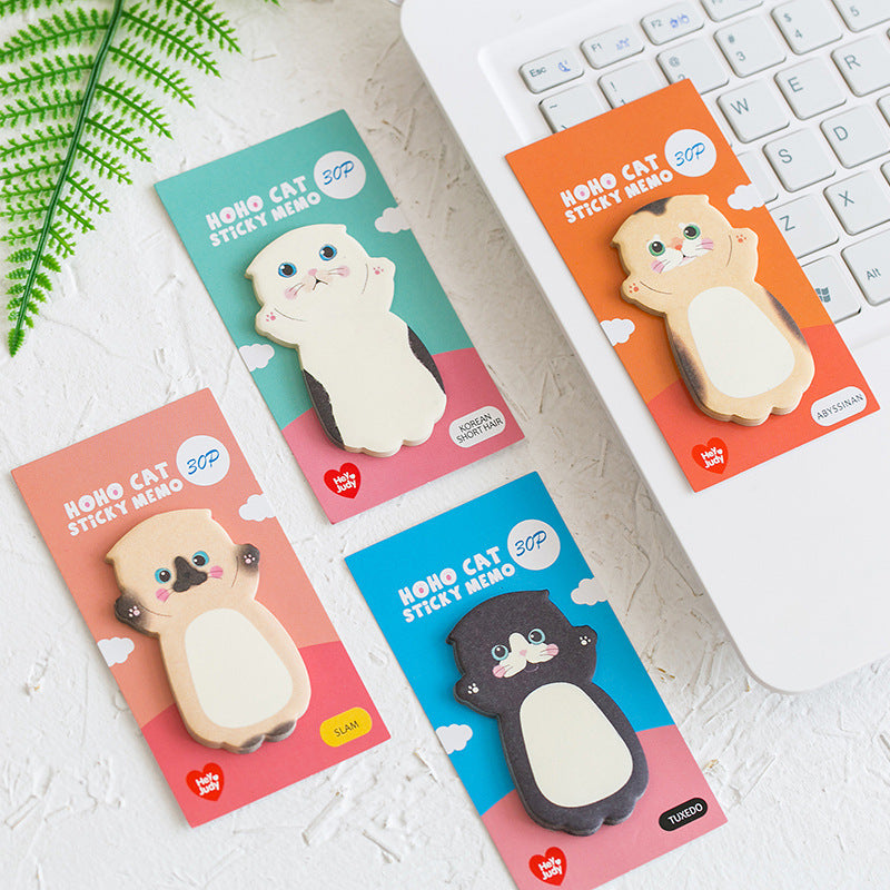 Cartoon cute cat series N times stickers, message notes, sticky notes, student handwritten notes, and 8 models
