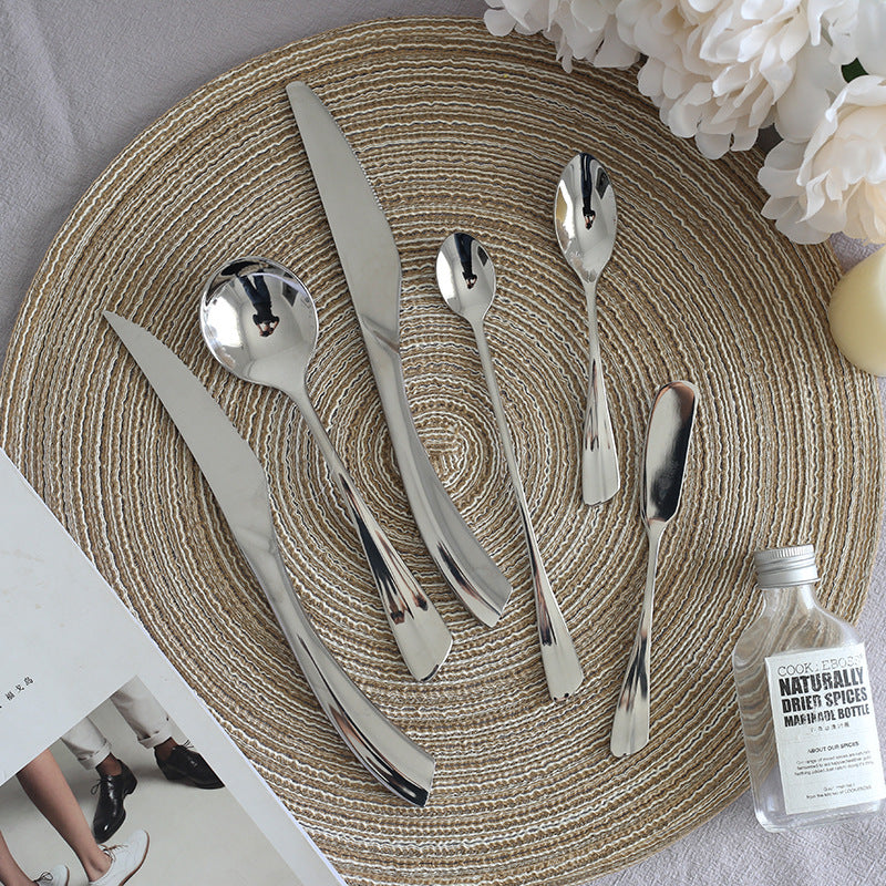 Stainless steel cutlery western dinner fork set 4-piece set of dinner knives and forks steak fork spoon hotel restaurant wholesale