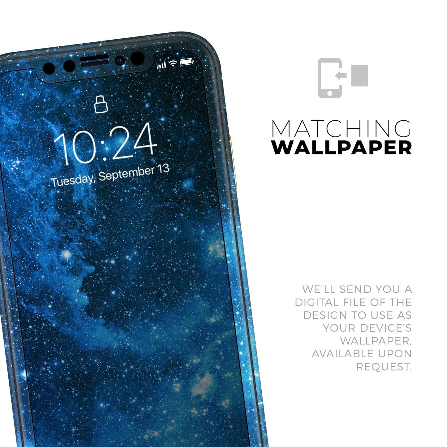 Blue Hue Nebula - Skin-Kit compatible with the Apple iPhone 13, 13 Pro