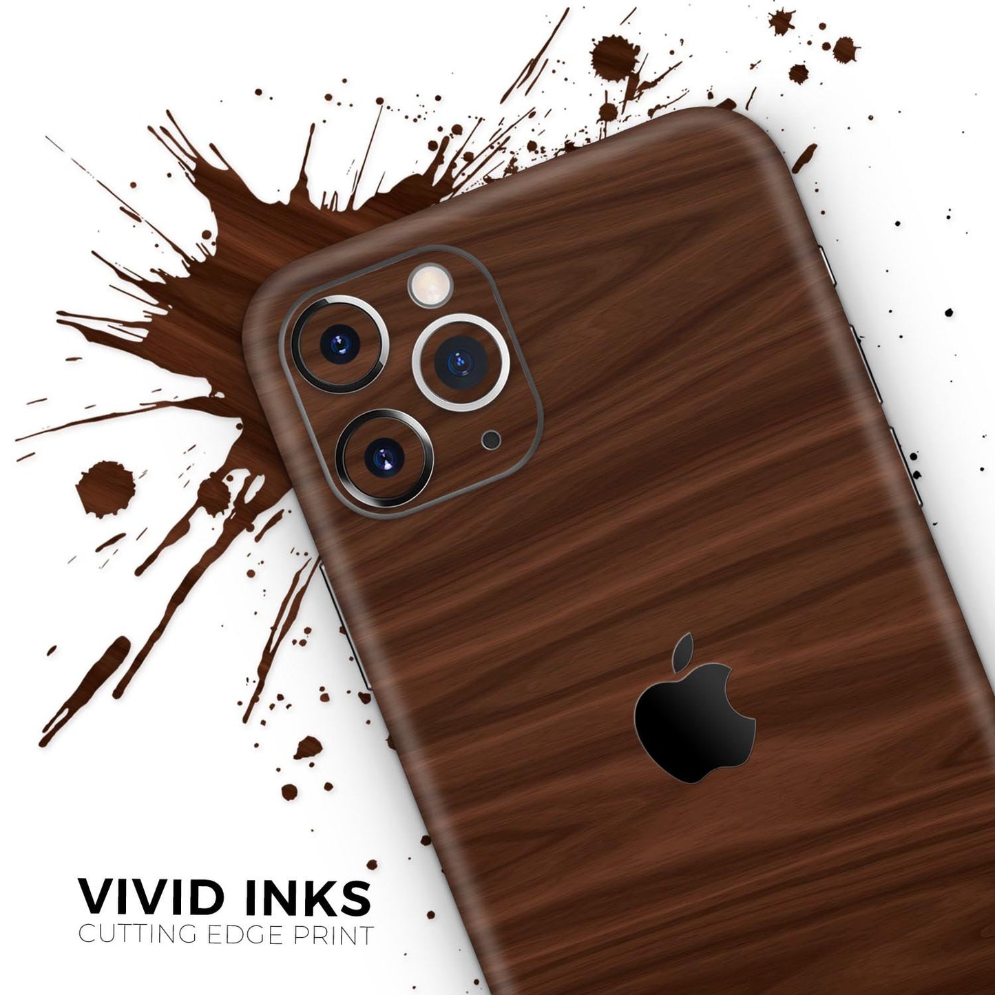 Dark Brown Wood Grain - Skin-Kit compatible with the Apple iPhone 13,