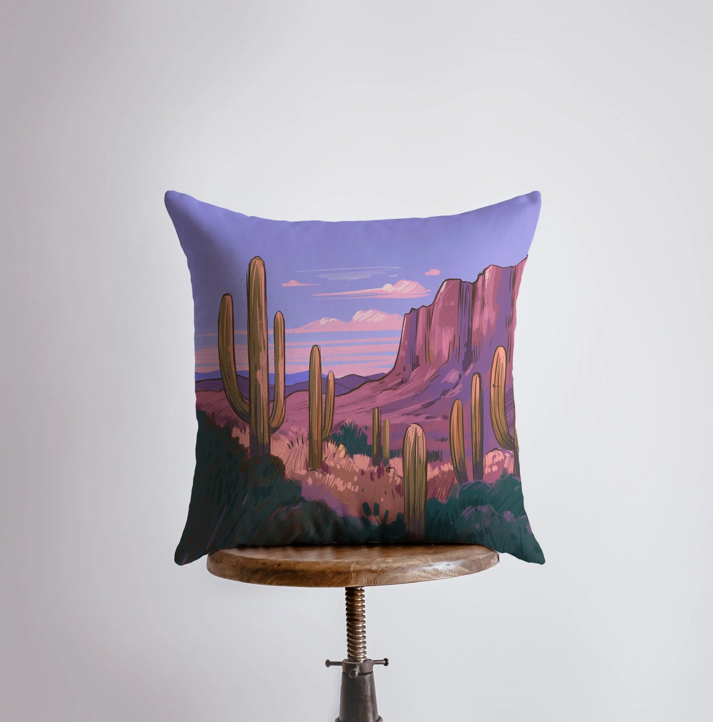 Desert Art | Arizona Sunrise and Purple Sunset | Desert Cactus |
