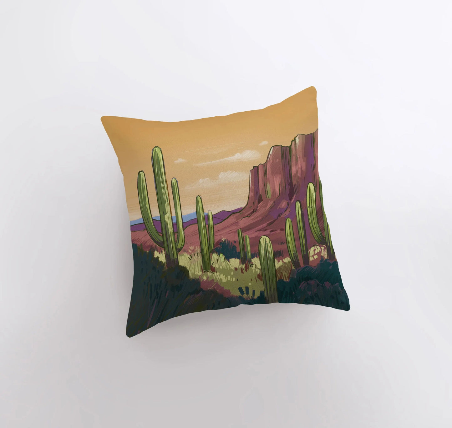 Desert Art | Arizona Sunrise and Purple Sunset | Desert Cactus |