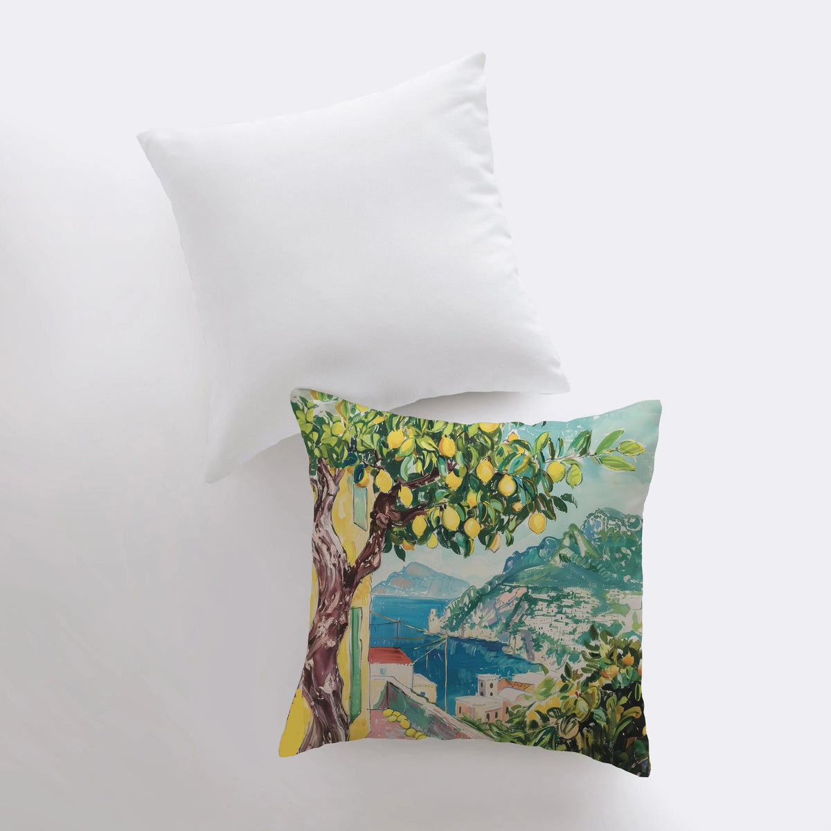 Italian Coastline | Sicilian Lemon | Gouache Painting | Italian Villa