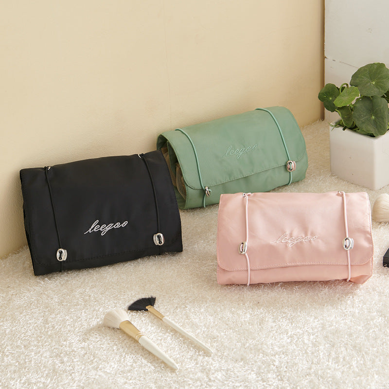 Roller shutter cosmetic bag for women portable partition large capacity cosmetic storage bag high-value travel toiletry bag