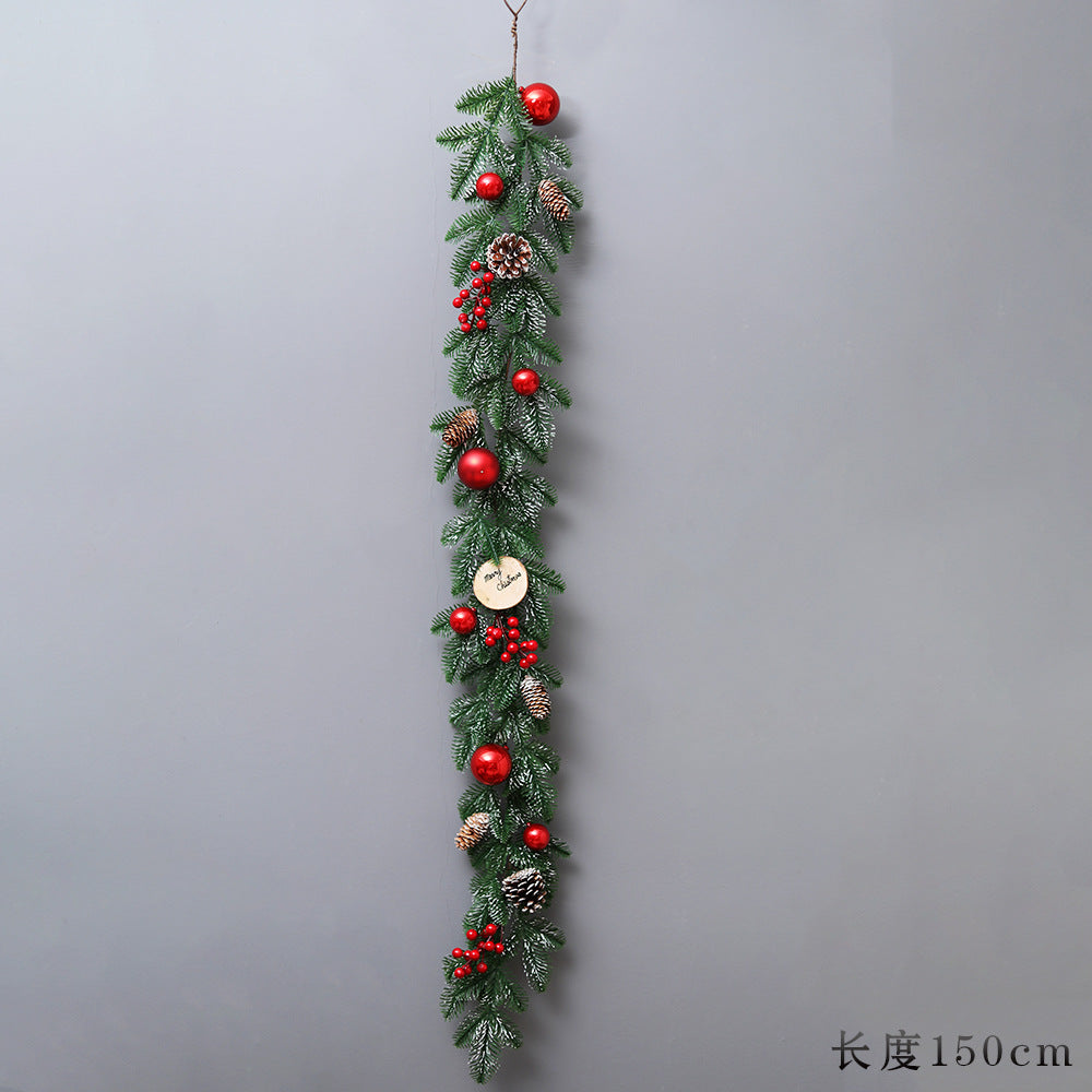 Cross-border Christmas decoration Christmas tree wreath rattan horn door hanging wall hanging hotel mall pendant wreath