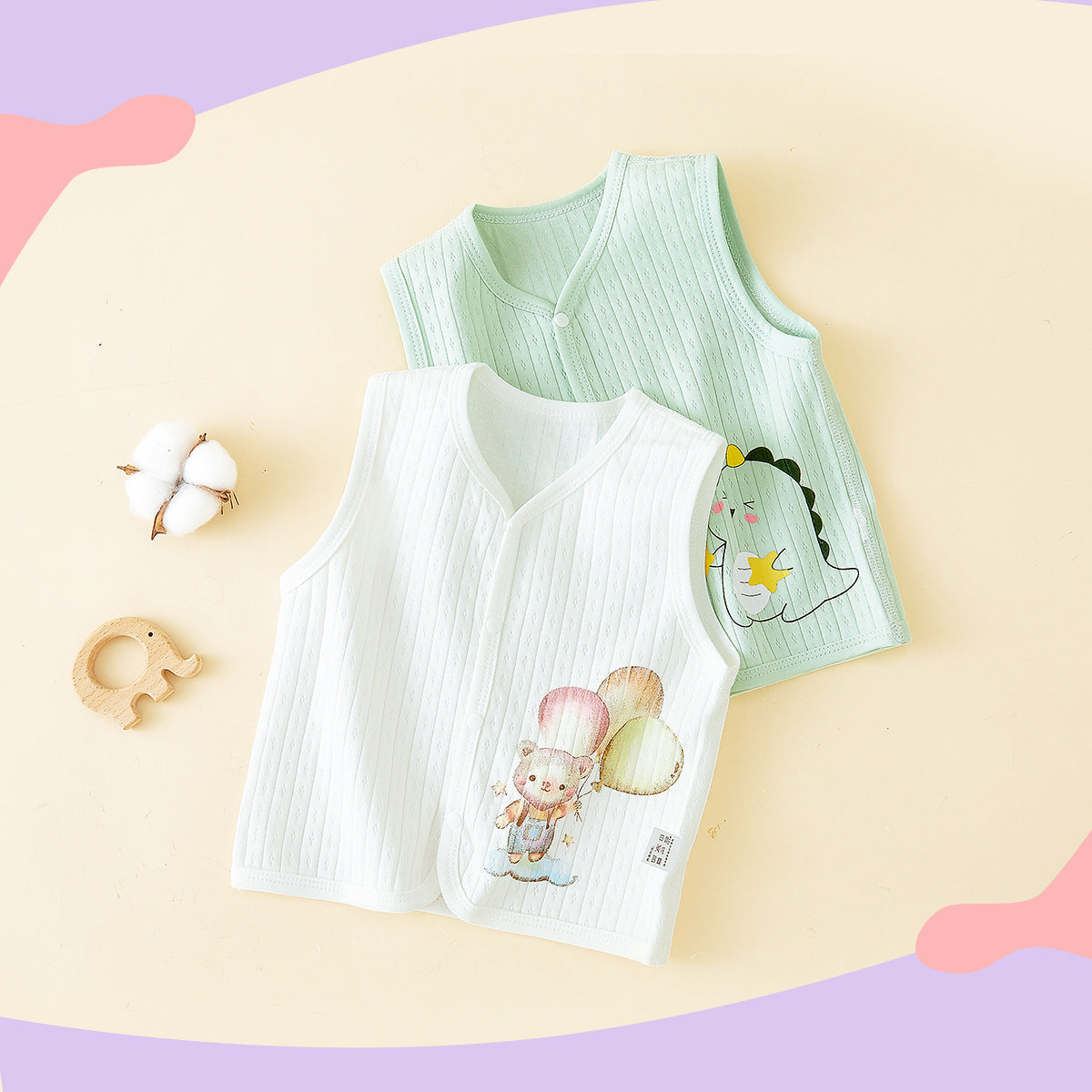 Children's vest, boneless class A, newborn baby horse clip, spring and autumn, wear baby vests, boys and girls, shoulder winter