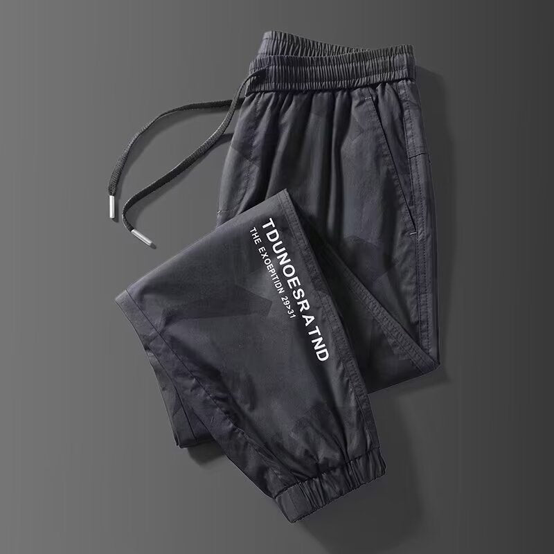 Pants worn by men for work, camouflage, wear-resistant dirty construction clothes, work pants, breathable ice silk casual work pants