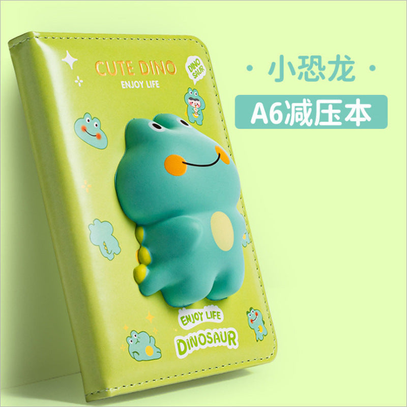 Creative A6 decompression notebook, 3D soft cute memory foam doll diary, slow rebound pu handbook notebook