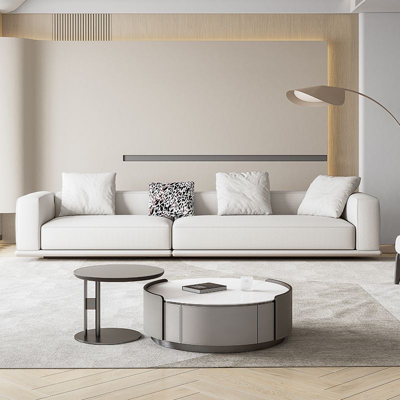 Minimal grey fabric sofa