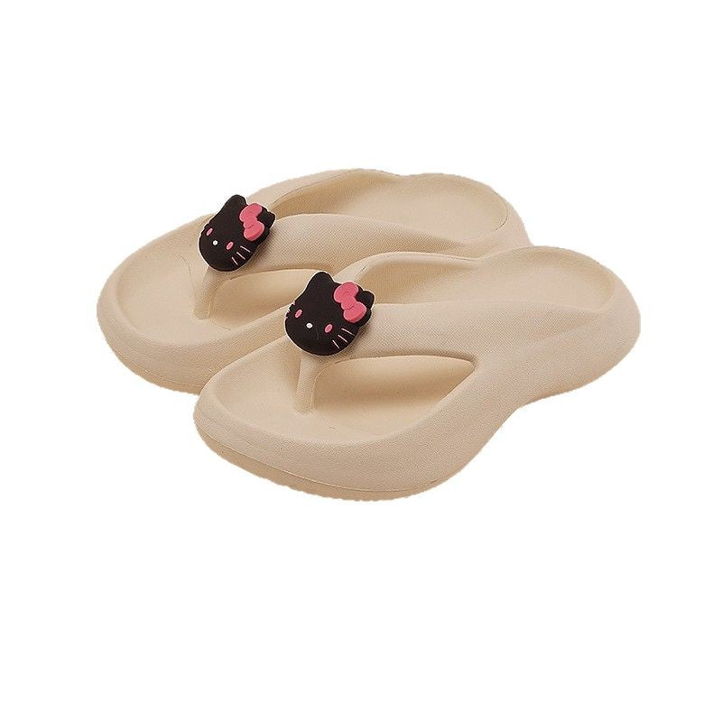 Xiaohongshu wears the same thick-soled flip-flops in summer, non-slip seaside beach, high-value 2025 flip-flops for women