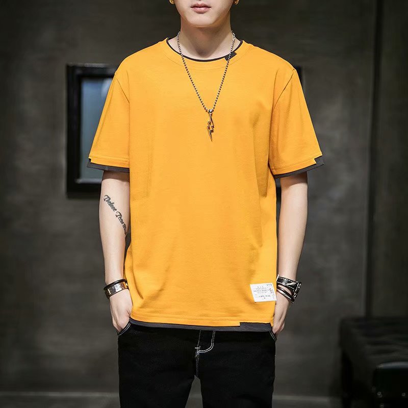 Men's short-sleeved t-shirt casual half-sleeved summer youth loose top men's new ins tide brand summer short-sleeved men