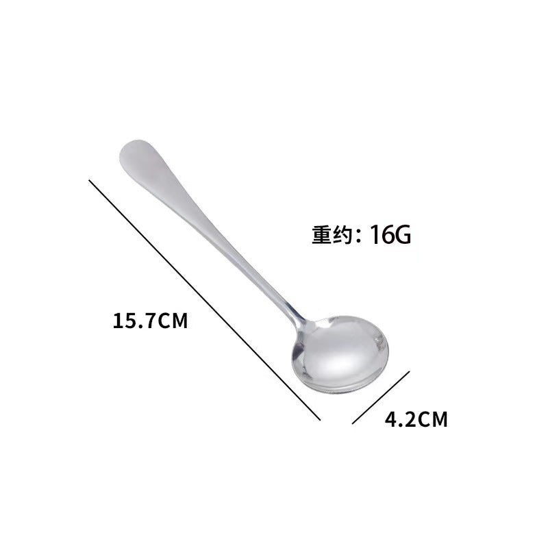 Western Spoon Large Thickened Long Handle Stainless Steel Spoon Thickened Food Grade Dinner Spoon Household Stainless Steel Spoon Wholesale