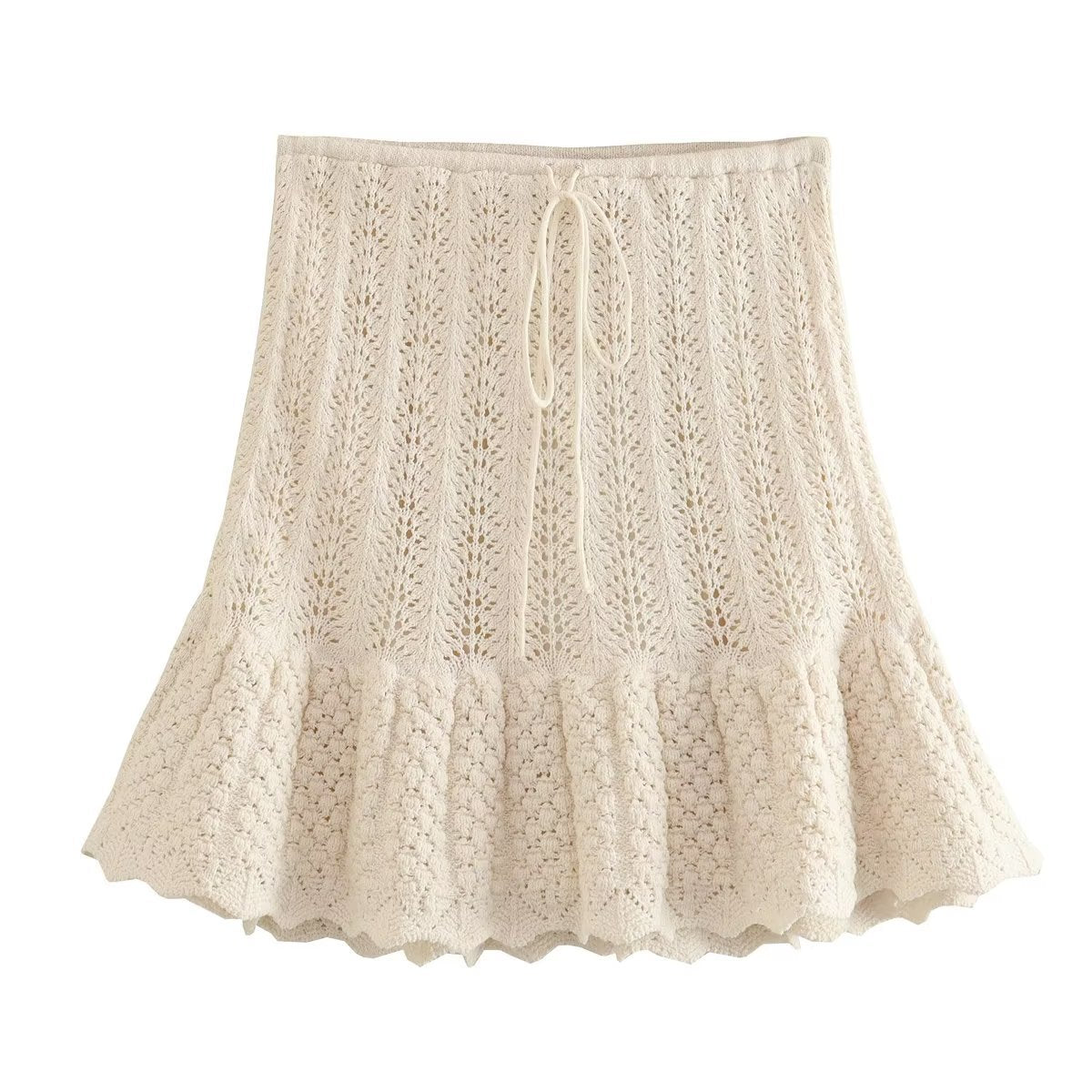2024 European and American fashion casual knitted vest cut-out top + knitted high-waisted skirt 8LS2645