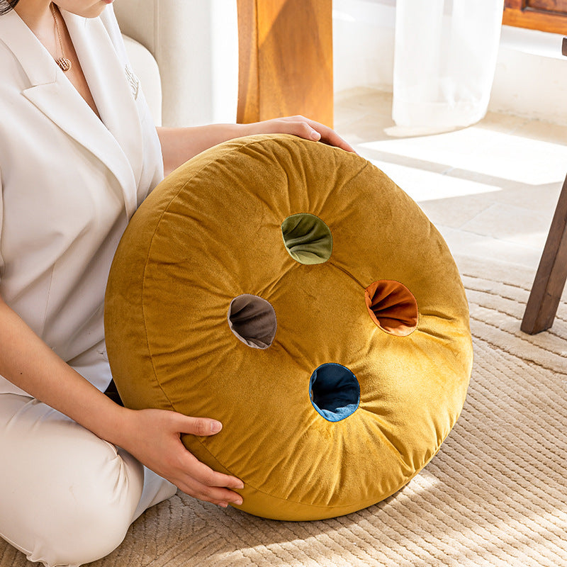 ins style thickened tatami futon home cushion fabric round chair cushion office seat cushion briquette soft fart cushion