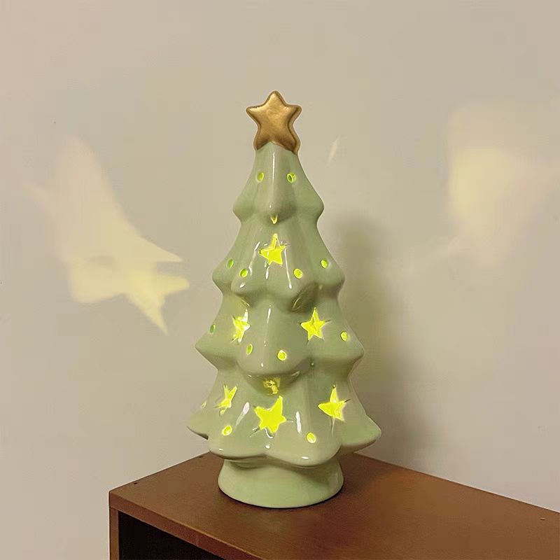 ins wind christmas tree star night light christmas atmosphere sense decoration to send girlfriends desktop ceramic ornaments gifts