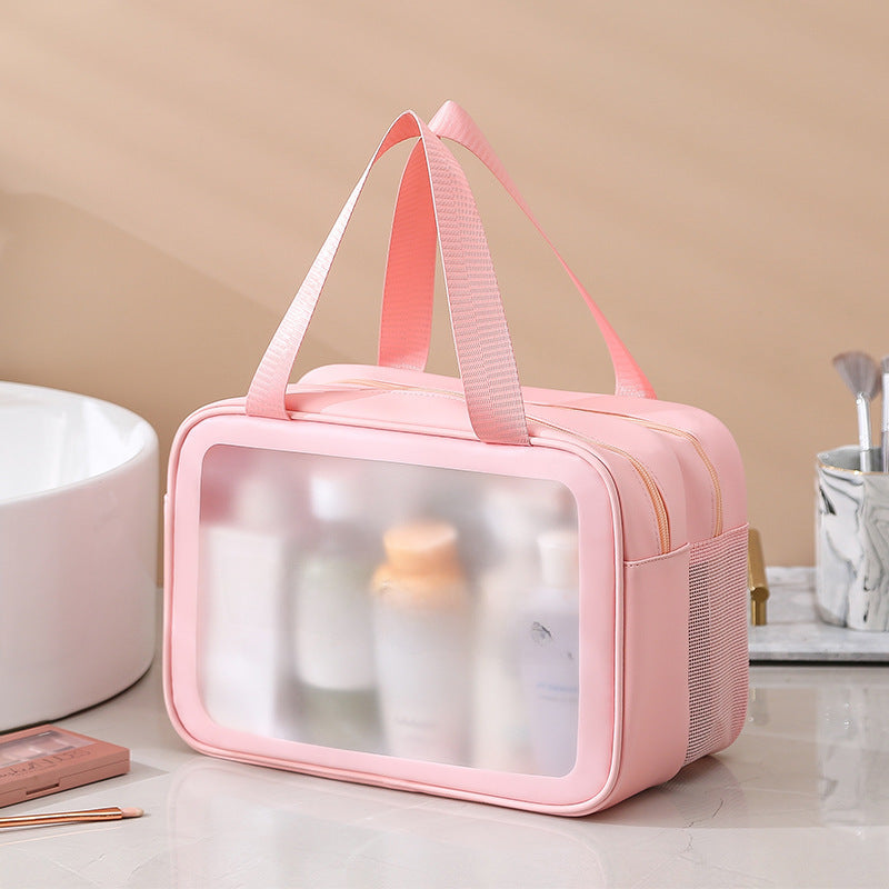 Double Layer Toiletry Bag Dry Wet Separation Waterproof Men's Swimming Storage Bag Travel Large Capacity Cosmetic Bag PVC Women