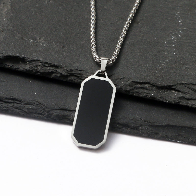 Amazon hot sale new simple black dripping stainless steel necklace male hip hop niche versatile sweater chain wholesale