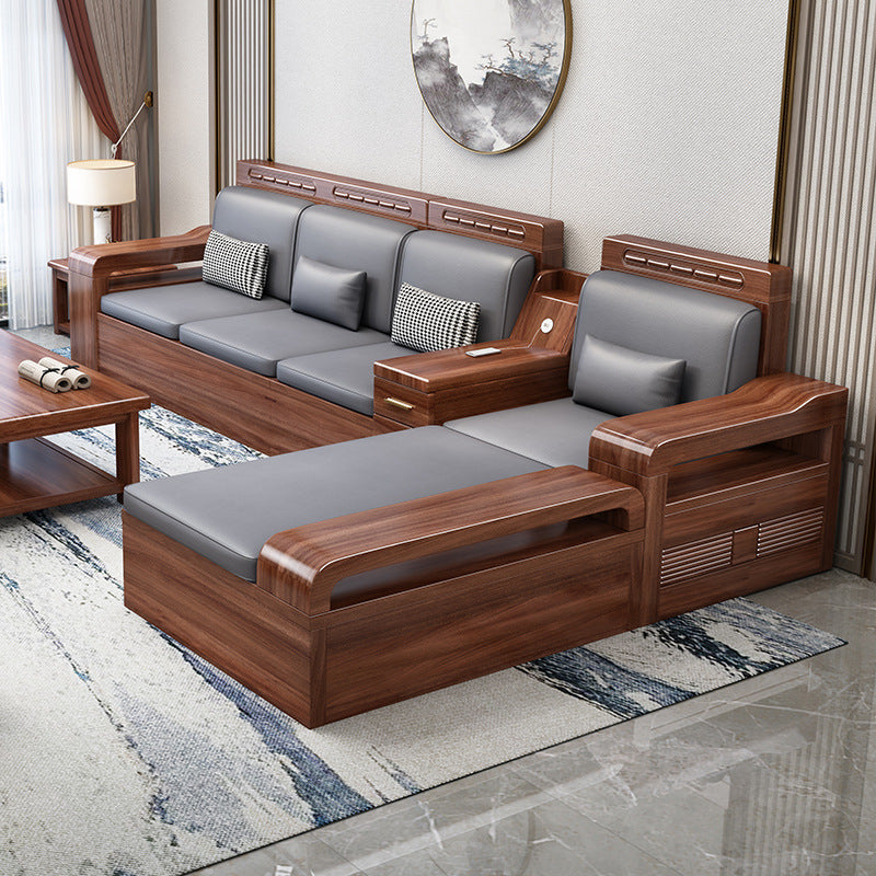 Walnut modern sofa