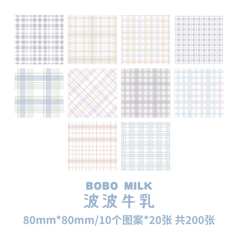 Paper Traces Sticky Notes Plaid Element Series Creative Plaid Ins Wind Message Memo Note Paper 10 models