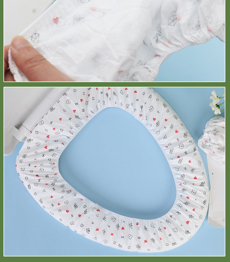 Thickened disposable toilet cover double-layer printed business trip travel hotel dirt-resistant toilet pad