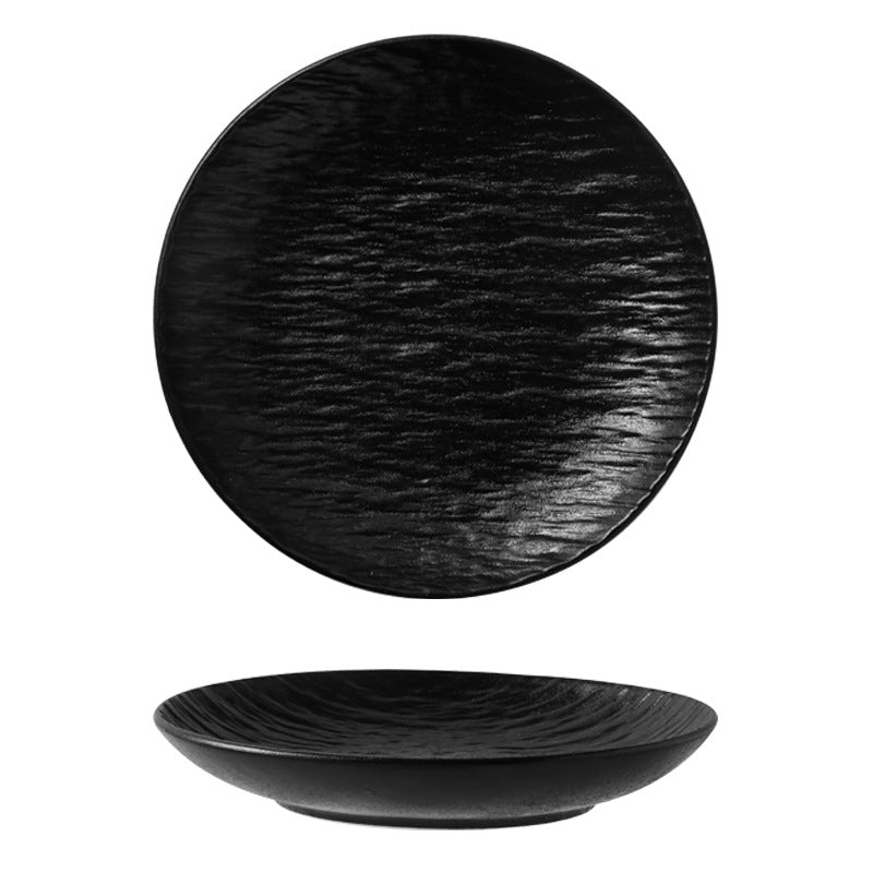 Stone pattern black and white porcelain dishes and tableware household set high-end bowls and plates porcelain combination simple ceramic celadon