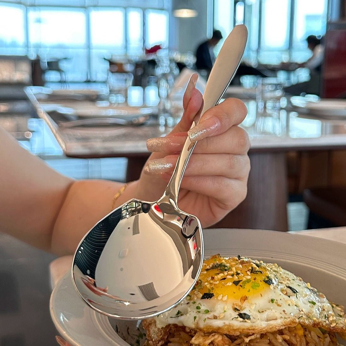 Stainless steel large spoon