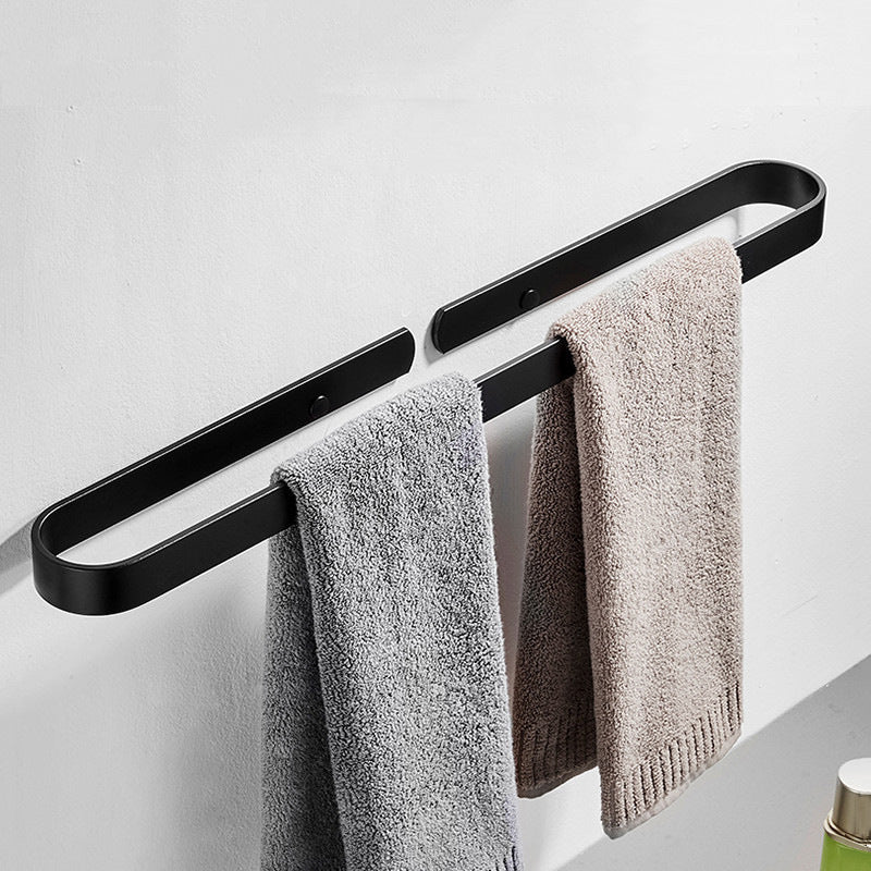 Punching-free space aluminum towel slippers draining toilet towel hanging rod wall hanging wall hanger bathroom towel rack
