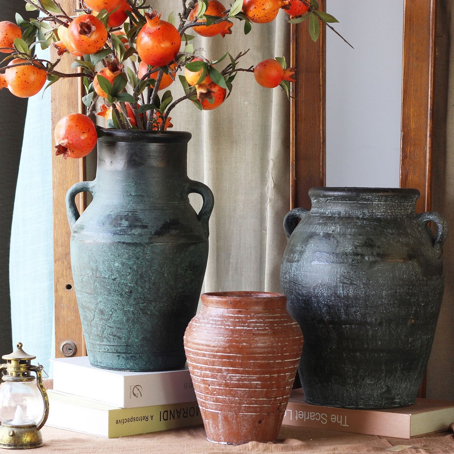 Ceramic vase, wabi-sabi style, dried flower arrangement, handmade vintage stoneware arrangement, vase, home, hotel, B&B, antique vase