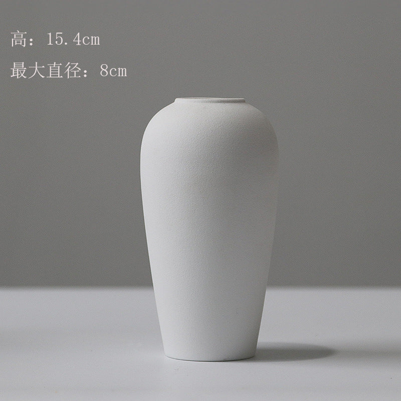 Jingdezhen ceramic small vase Nordic simple home hotel decoration ornament dried flower arrangement hydroponic flower pot white