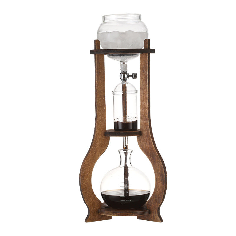 Factory Spot Ice Drip Coffee Maker Cold Brew Pot Wooden Pour-Over Coffee Set Ice Brew Coffee Brew Pot Drip Type