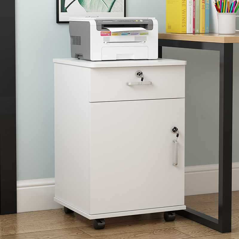 V1ZA One Bucket One Door File Cabinet with Lock, Office Activity Table, Bottom Cabinet, Side Cabinet, Activity Cabinet, Printer Cabinet