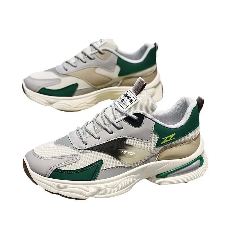 2025 men's shoes summer breathable and versatile anti-odor and wear-resistant mesh athleisure platform teen dad tide shoes