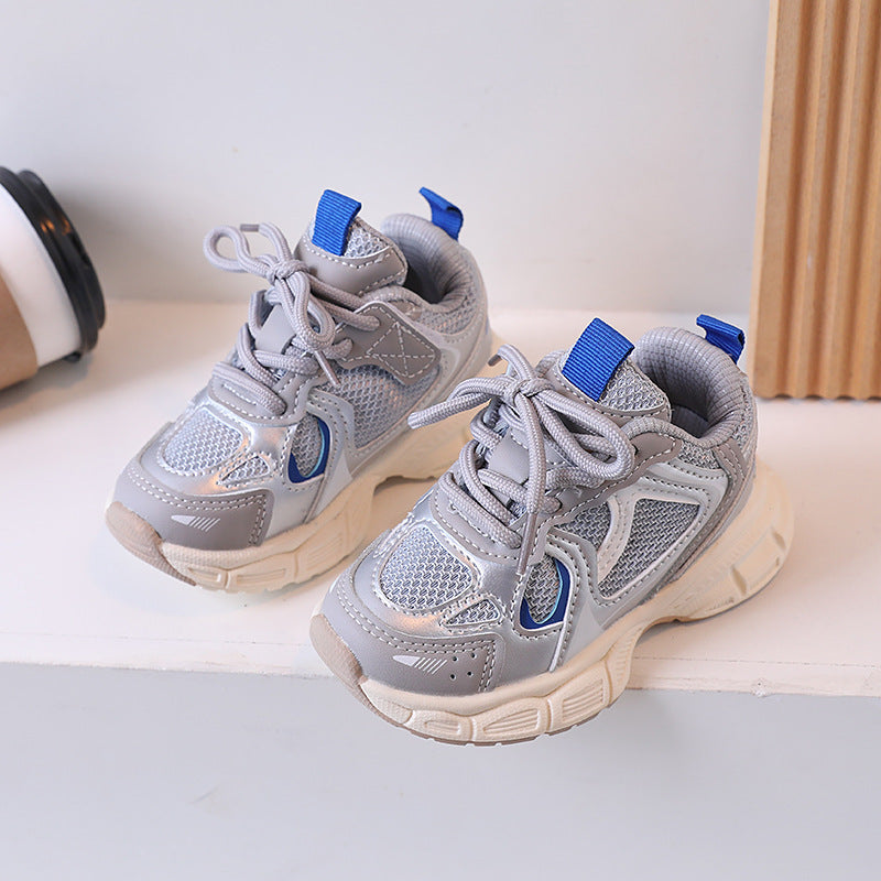 Children's shoes, thick-soled, heightened, mesh, dad shoes, trendy, versatile, spring, autumn, breathable, casual sports, boys' and girls' shoes
