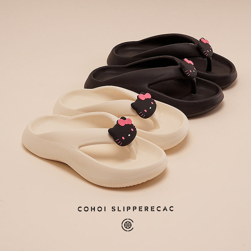 Xiaohongshu wears the same thick-soled flip-flops in summer, non-slip seaside beach, high-value 2025 flip-flops for women