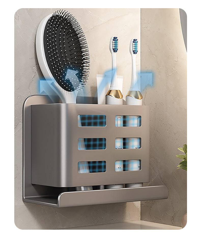 Bathroom comb, shelf, toilet, non-perforated, wall-hung toilet, cosmetics, razor, toothbrush, toothpaste storage tube