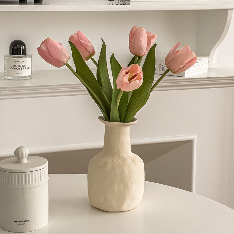 ins style high value tulip simulated flower fake flower wet ornament decoration table living room office decoration factory