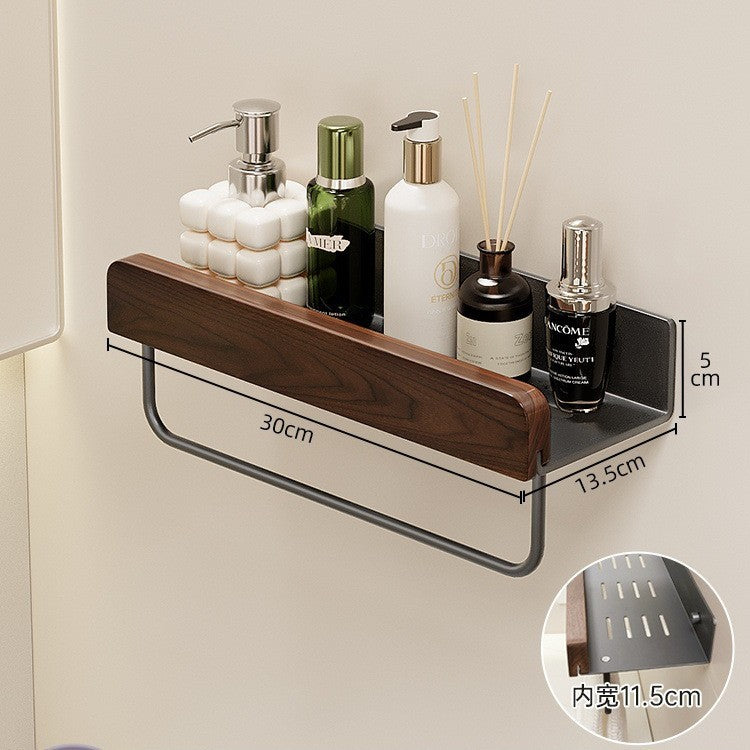 Walnut gun ash bathroom bathroom storage rack free toilet shower gel storage triangular shelf