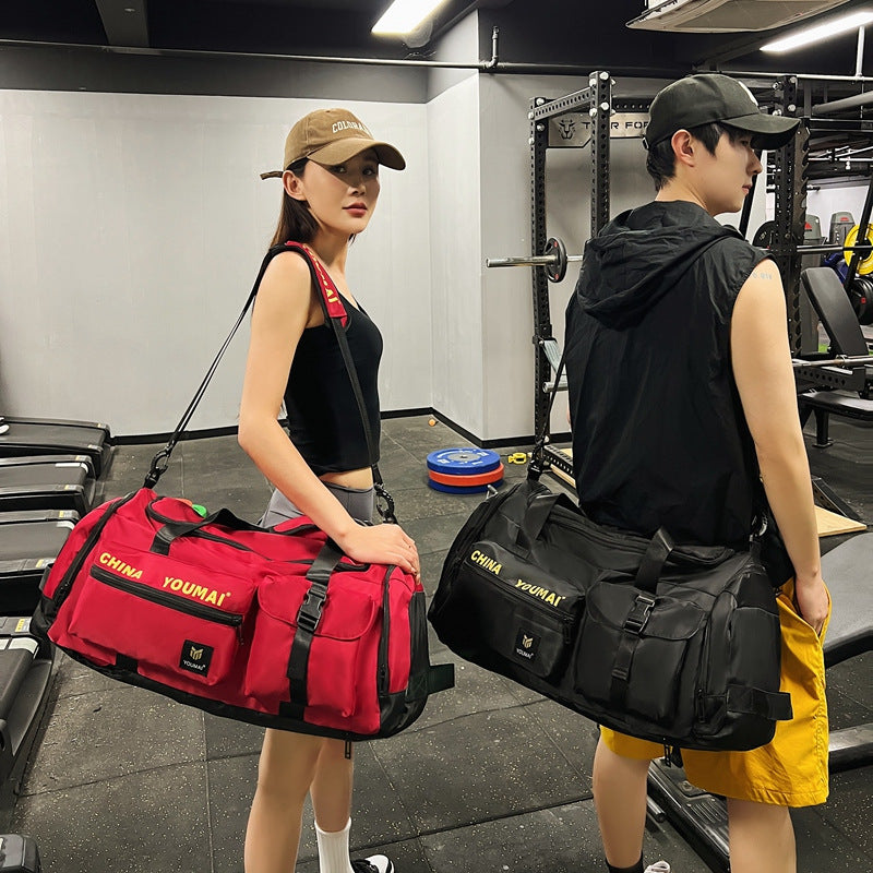 Large capacity three-purpose travel bag, high value custom logo, yoga bag, women's outdoor sports fitness bag, dry and wet separation