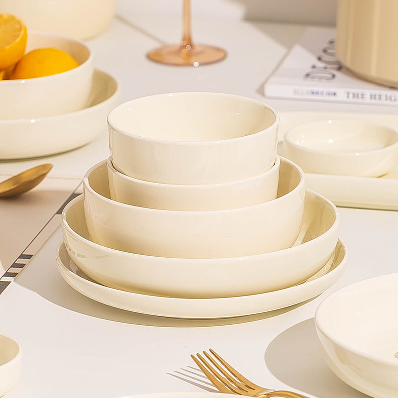 Ceramic Bowl Plate Cutlery Set