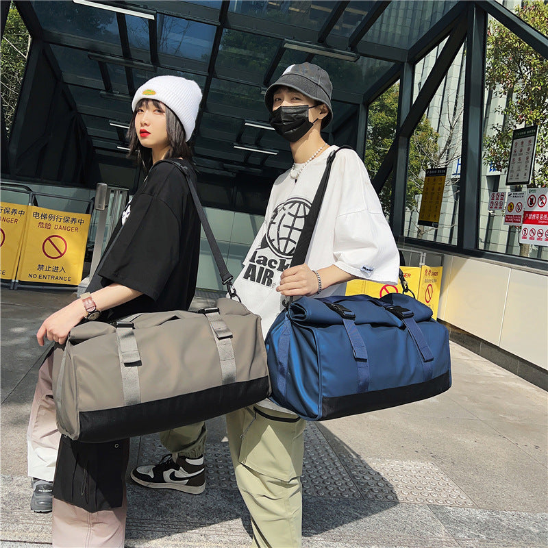 Dry and wet separation sports gym bag for men and women couple short trip travel bag waterproof shoulder crossbody duffle bag