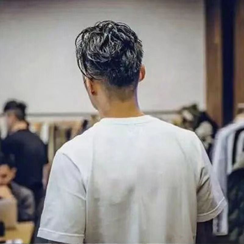 Yue Wenle t-shirt men's fashion brand short sleeve T summer round neck white cotton loose men's half sleeve undershirt top wholesale