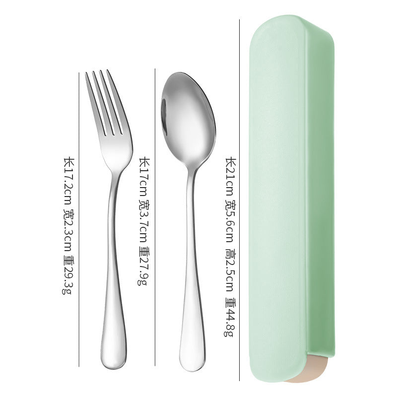 Creative stainless steel portable cutlery knife, fork and spoon three-piece set of home simple student outdoor creative set gifts