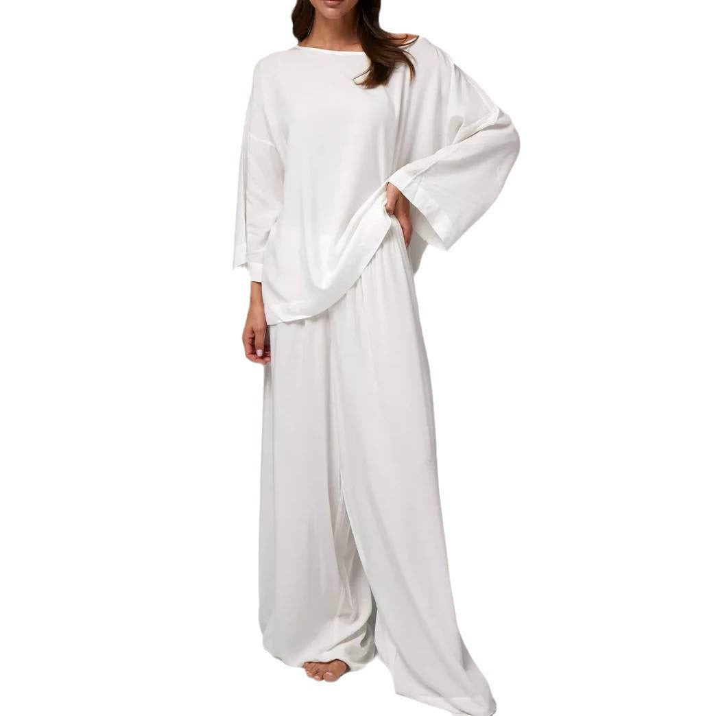 Комплект spot cross-border French minimalist style laid-back casual loose top trousers women's suit