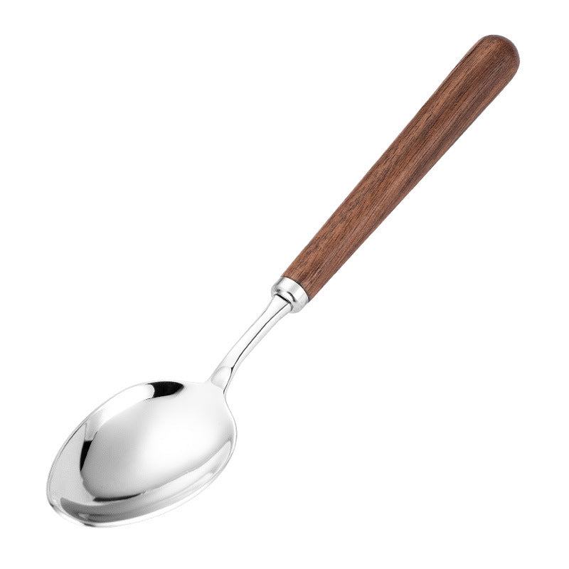 304 stainless steel walnut spoon thickened soup spoon soup tableware eating spoon household fork spoon soup rice spoon