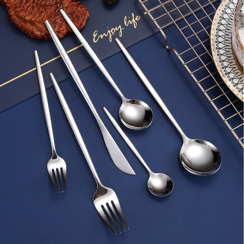 Nordic 304 stainless steel portuguese cutlery and spoon set creative western style hotel cutlery set amazon cross-border