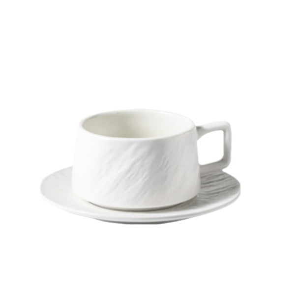 Simple Americano Cup & Saucer Set Rock Pattern Teacups, Hanging Ear Coffee Cups, Home Breakfast Cups, Afternoon Tea Cups
