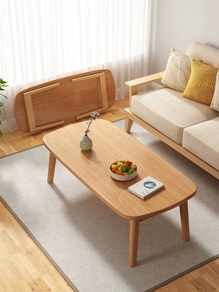 Japanese solid wood folding coffee table